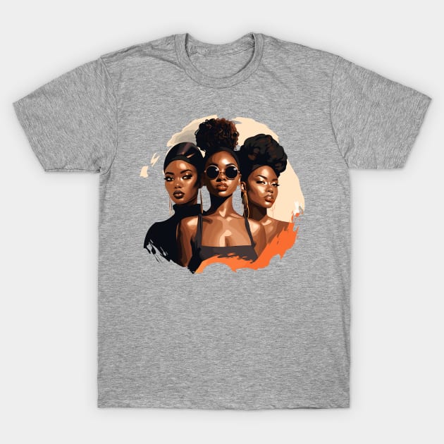 Melanin Drippin' Sistas T-Shirt by Graceful Designs